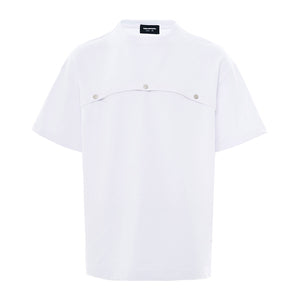 Mesh Stitched Two-Color Casual Commuting Short Sleeves