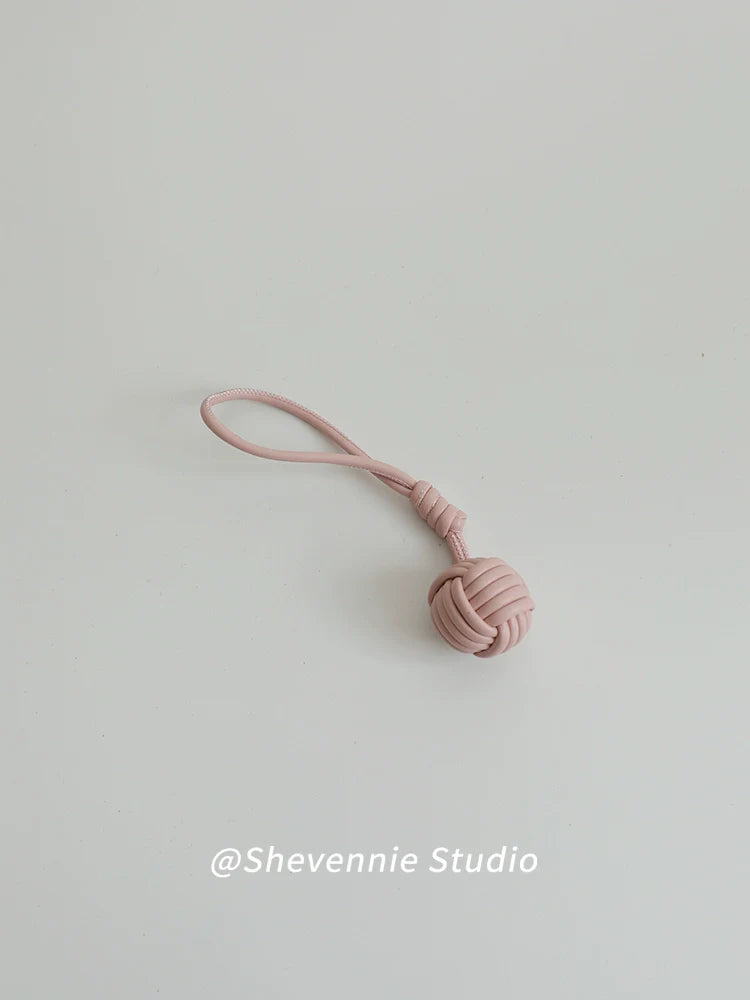 Snowball Braided Keychain