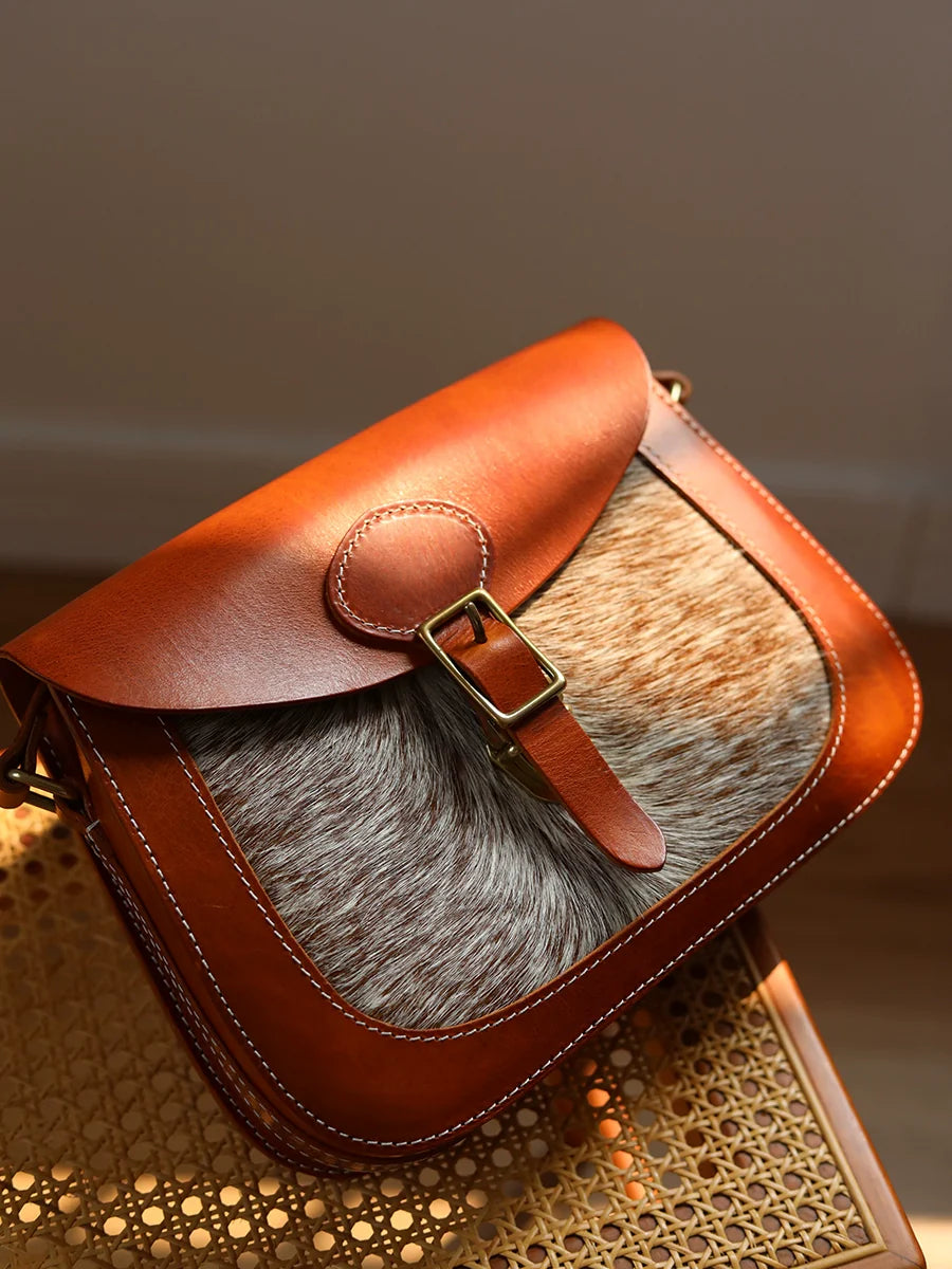 Cowhide Saddle Crossbody