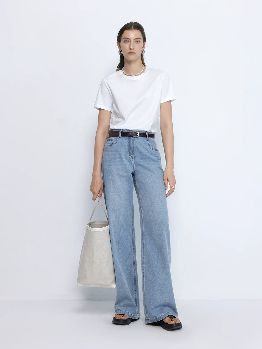 Natural Denim Straight-Leg Jeans