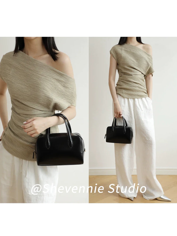 Shevennie Leather Square Bag