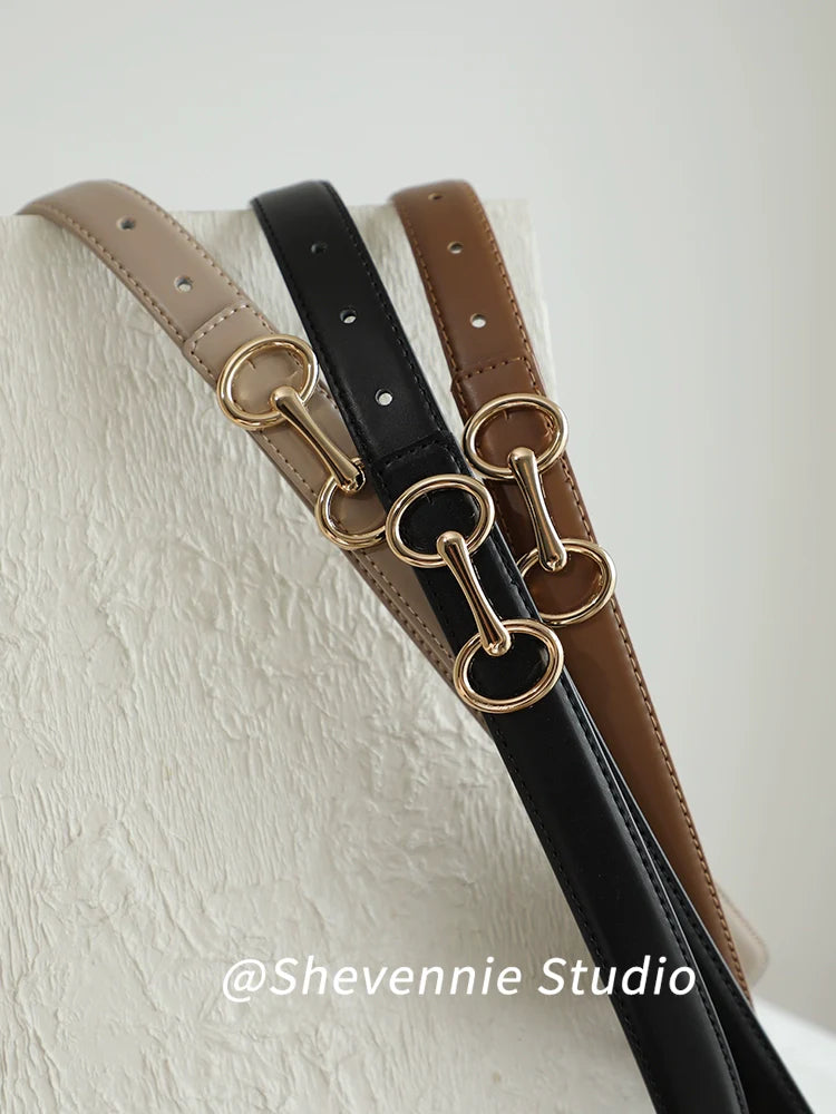 Genuine Leather Thin Belt