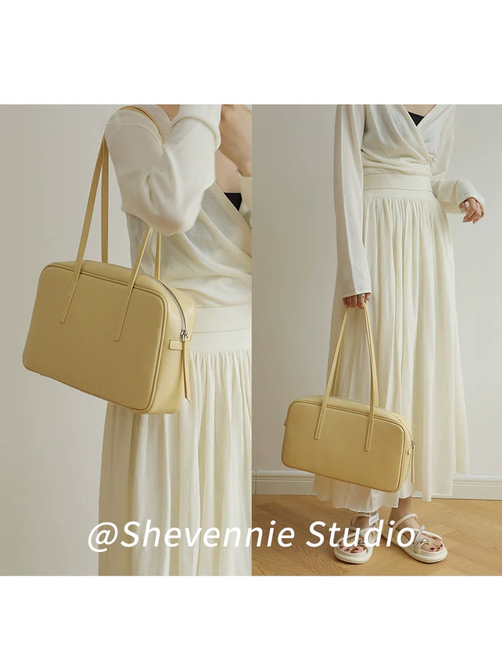 Shevennie Leather Boston Bag