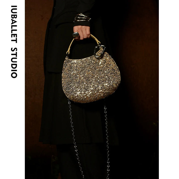 Sequin Leather Tote