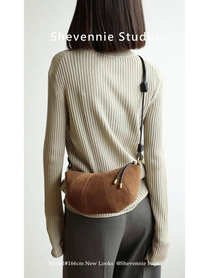 Suede Dumpling Shoulder Bag