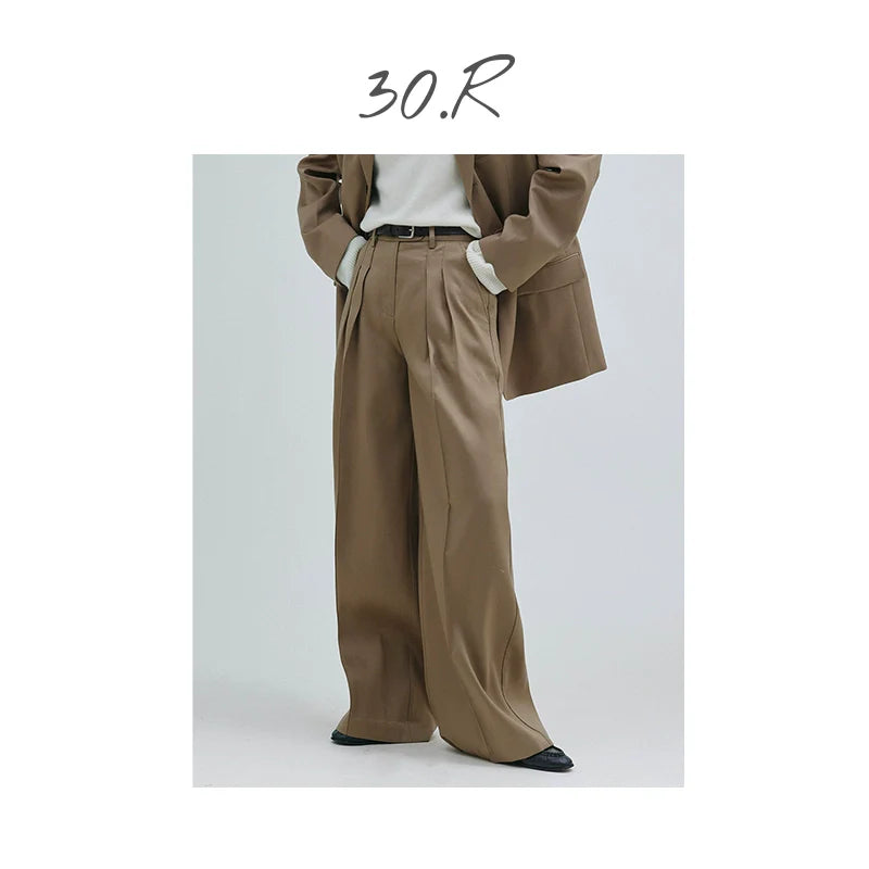 Silk Wool Wide-Leg Trousers