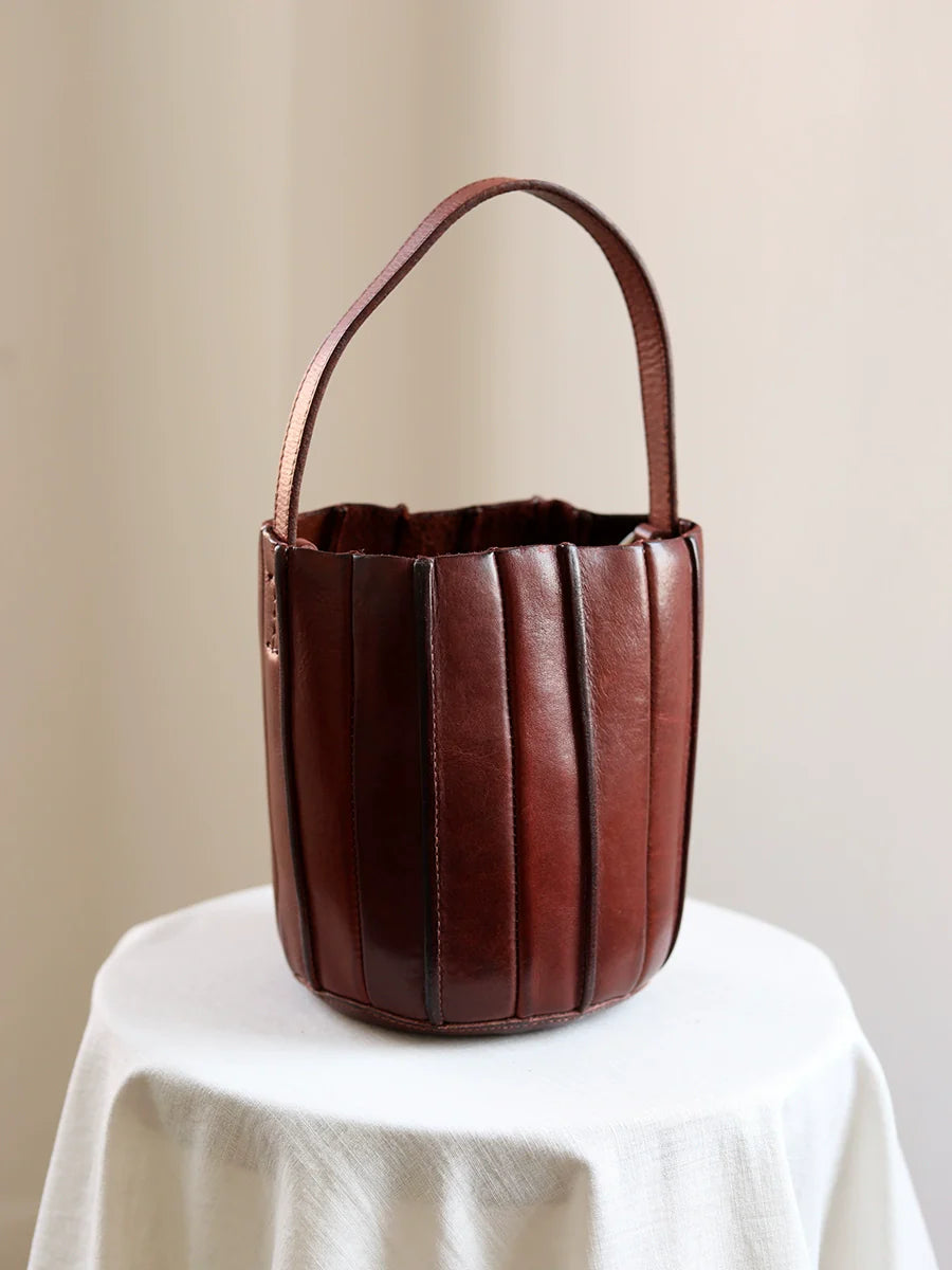 Vegetable Tanned Leather Bucket Bag