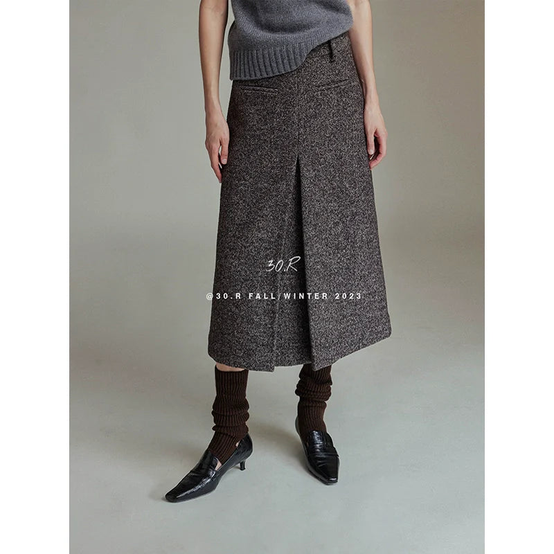 Mocha Herringbone Skirt