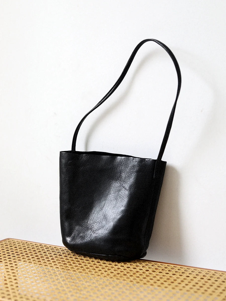 Minimalist Leather Bucket Bag