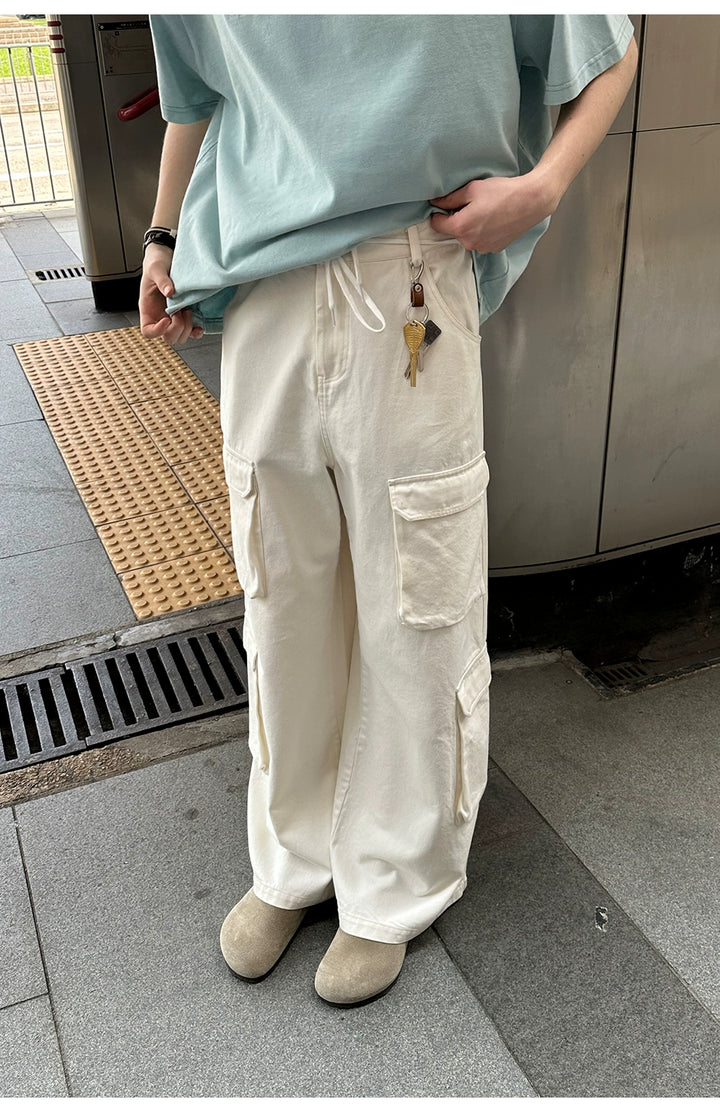 Wide-Leg Cargo Trousers