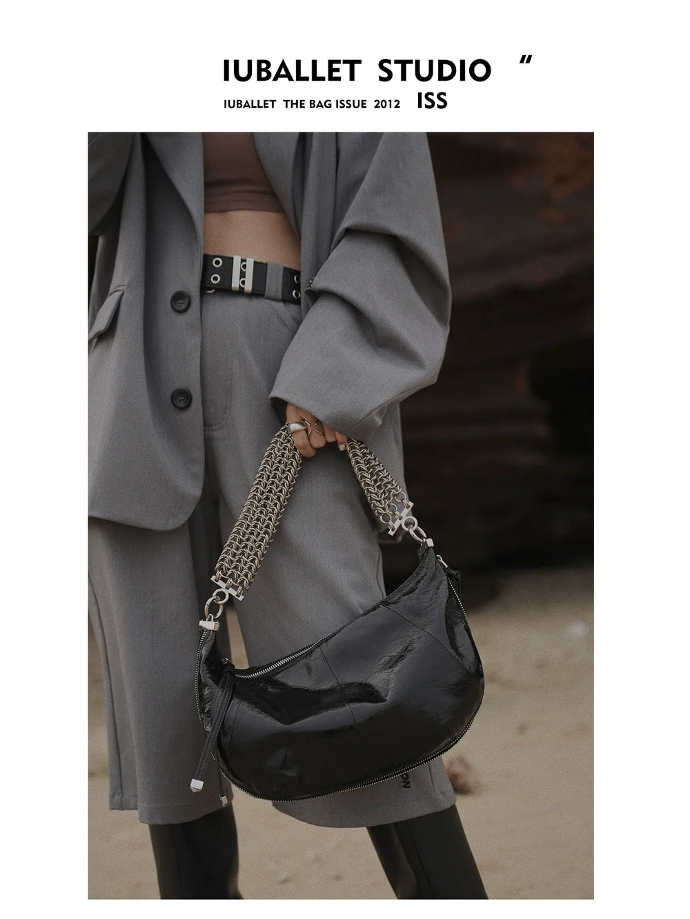 Crescent Chain Leather Bag