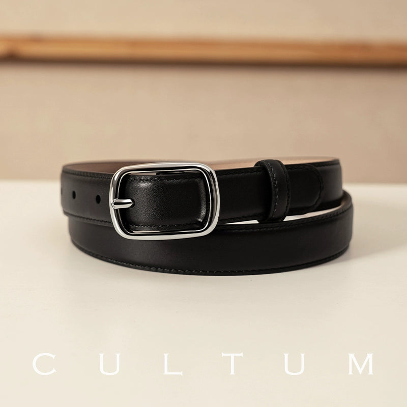 Men's 2.5cm Casual Versatile Vintage Belt - Genuine Leather Pin Buckle Full Grain Leather Young Style