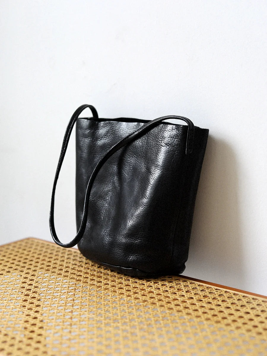 Minimalist Leather Bucket Bag