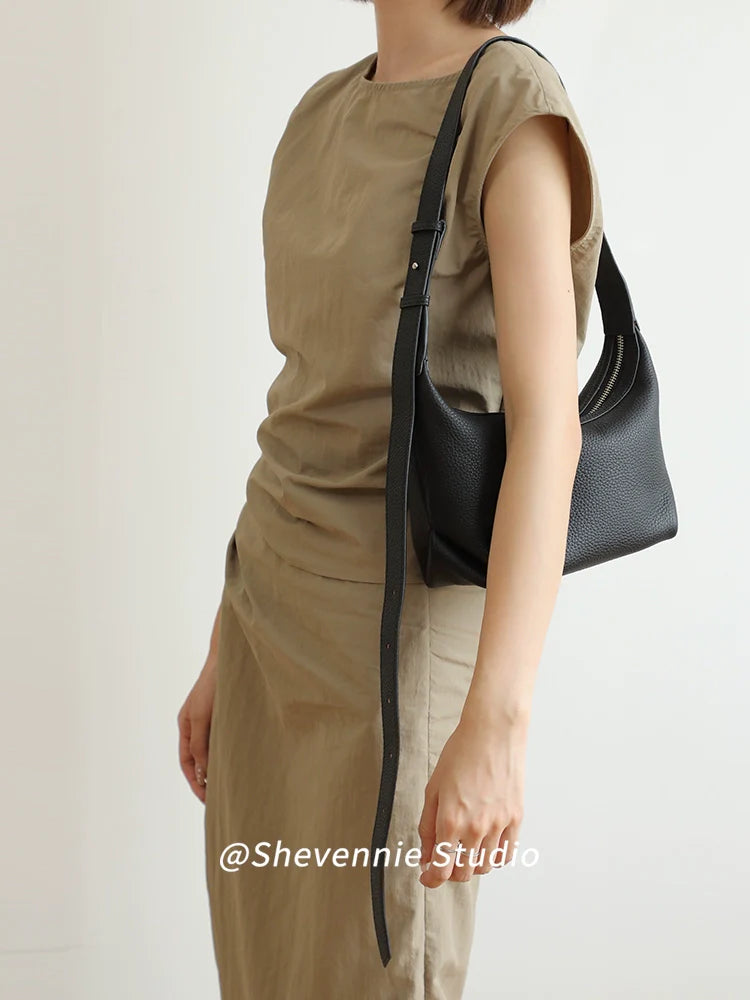 Leather Baguette Shoulder Bag