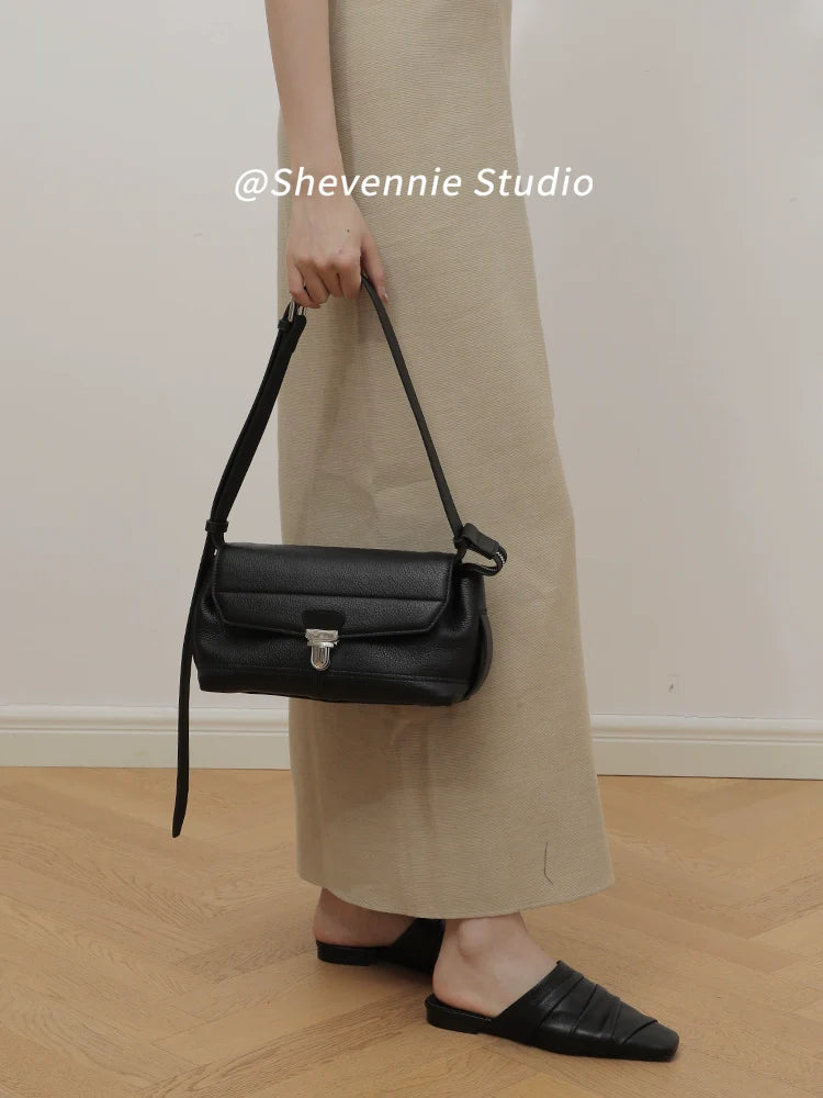 Cowhide Square Shoulder Bag