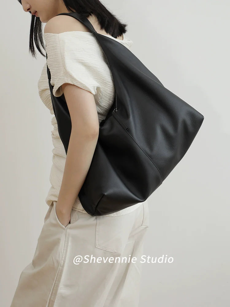 Soft Leather Shoulder Tote