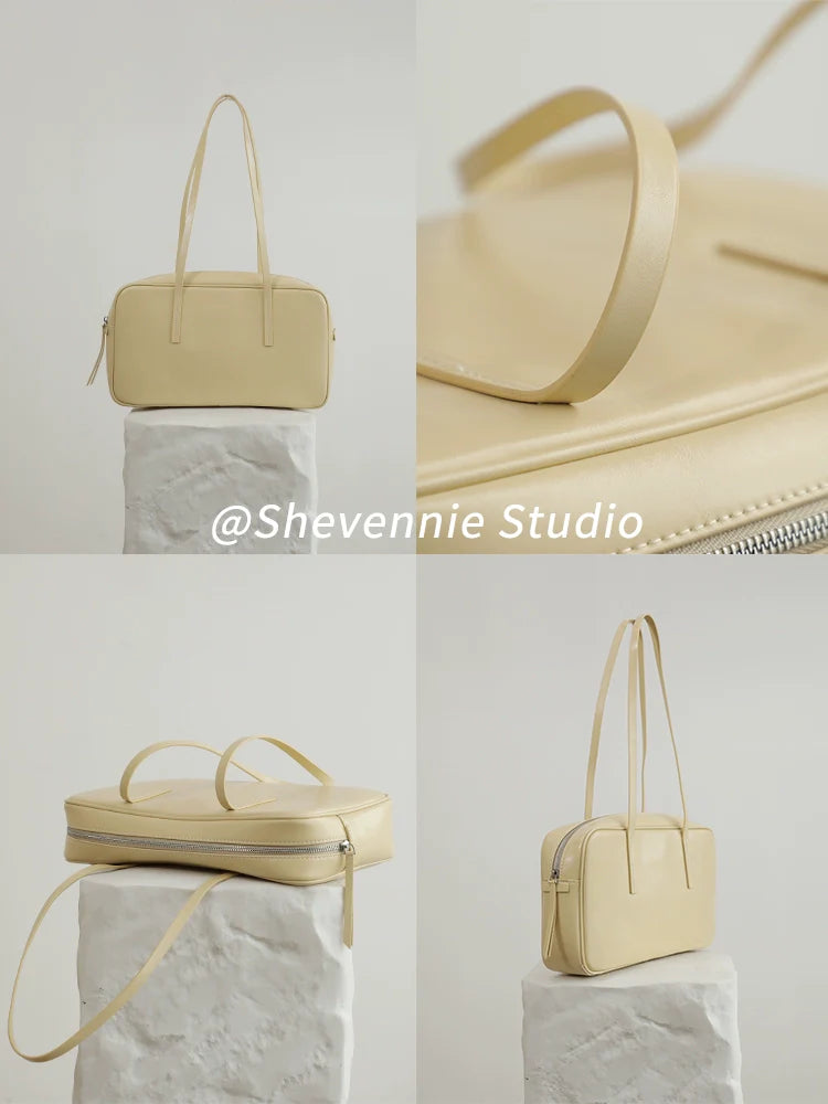 Shevennie Leather Boston Bag