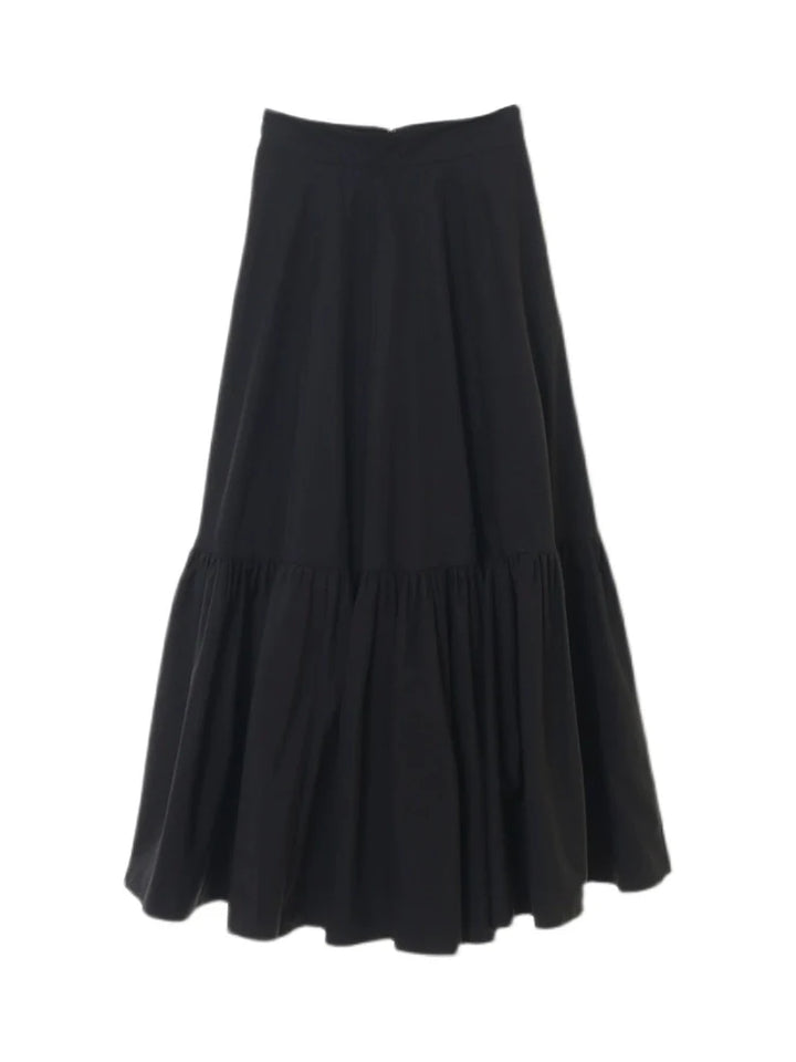 Black Pleated A-Line Skirt