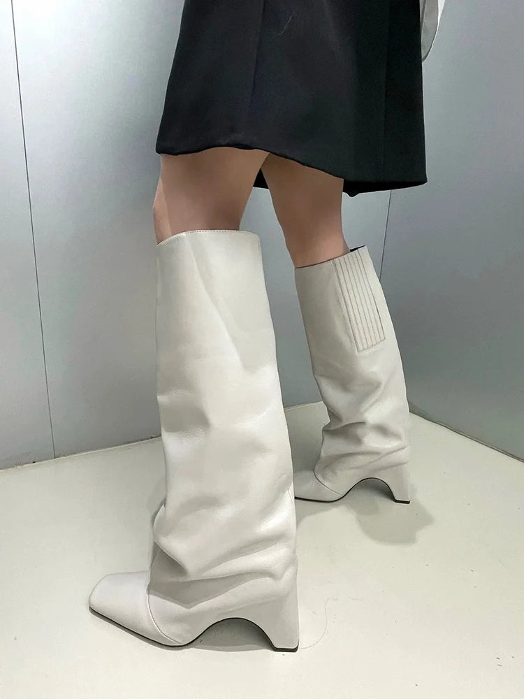 Square Toe High Boots