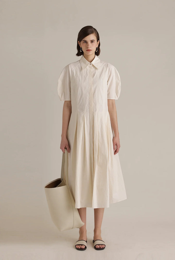 Ivory Elegance Shirt Dress