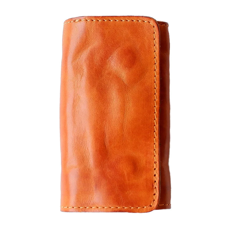 Wrinkled Leather Tri-Fold Wallet