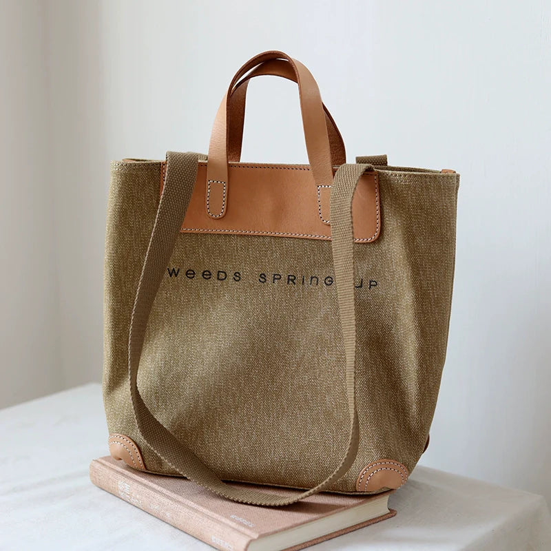 Canvas & Leather Mini Tote