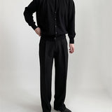 Korean Men's Spring/Summer Pleated Drape Trousers Hong Kong Style