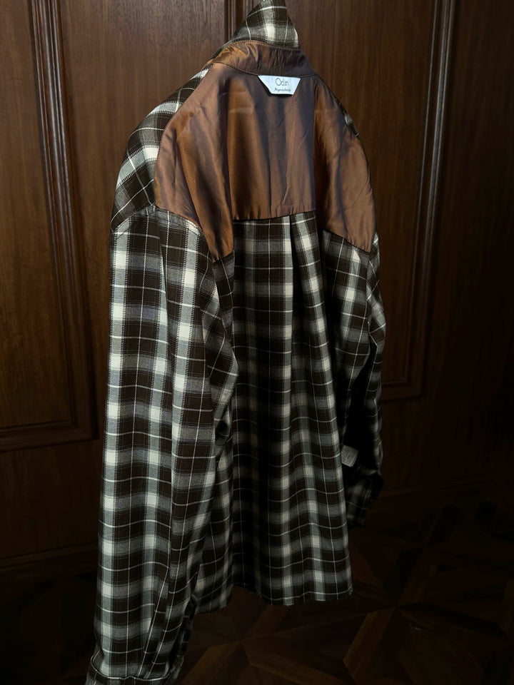 Oversized Earth Tone Plaid Shirt