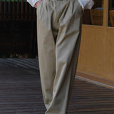 Japanese-style Loose Double Pleated Homemade Spring Pants