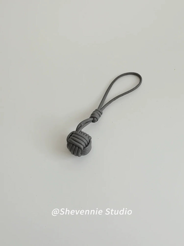 Snowball Braided Keychain