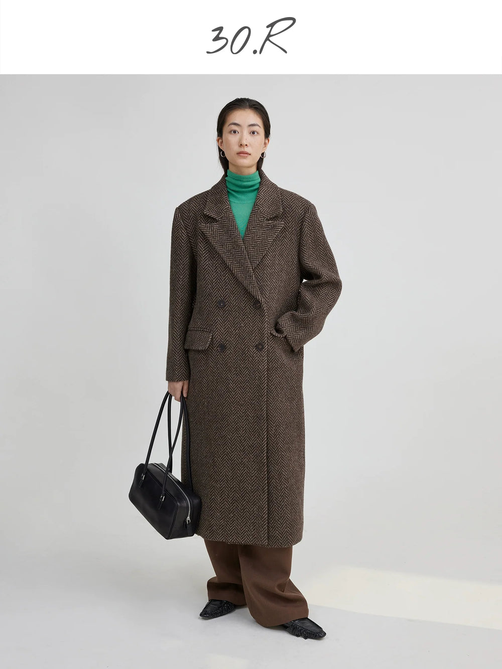 Wool Herringbone Double Coat