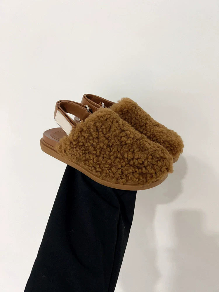 Furry Shearling Slides