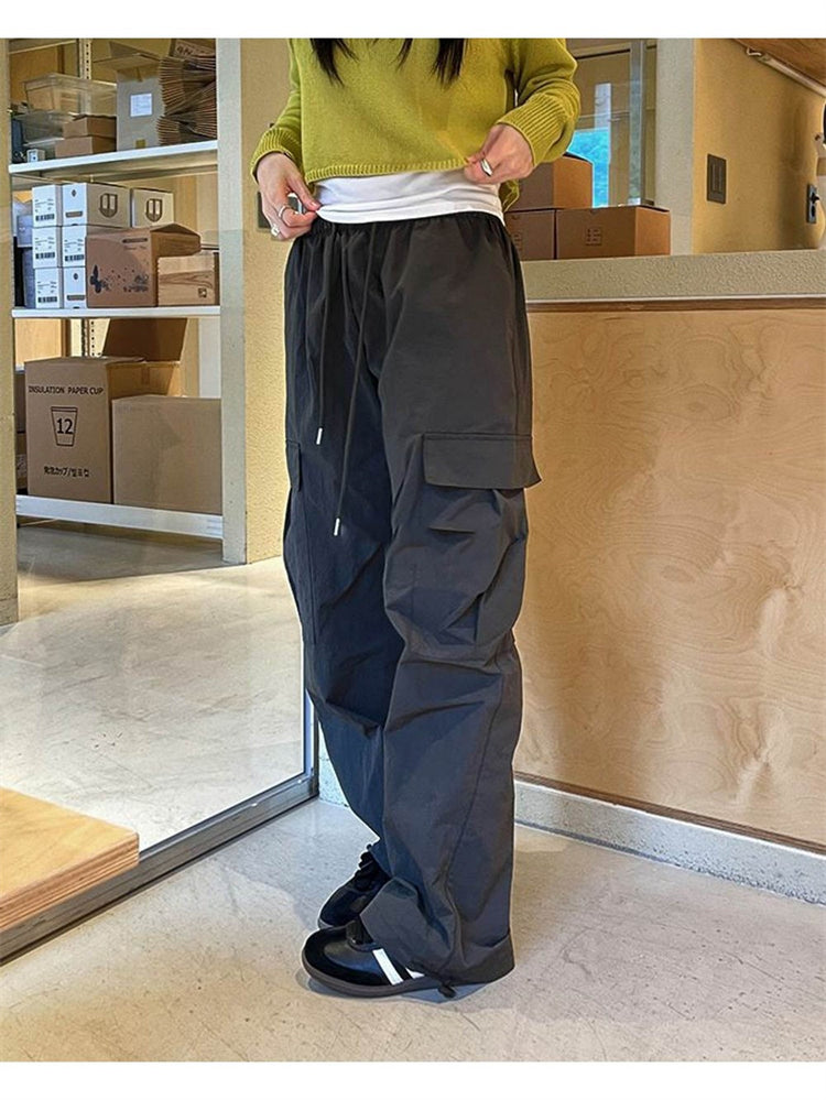 Trendy Elastic Waist Tooling Pants for Men and Women