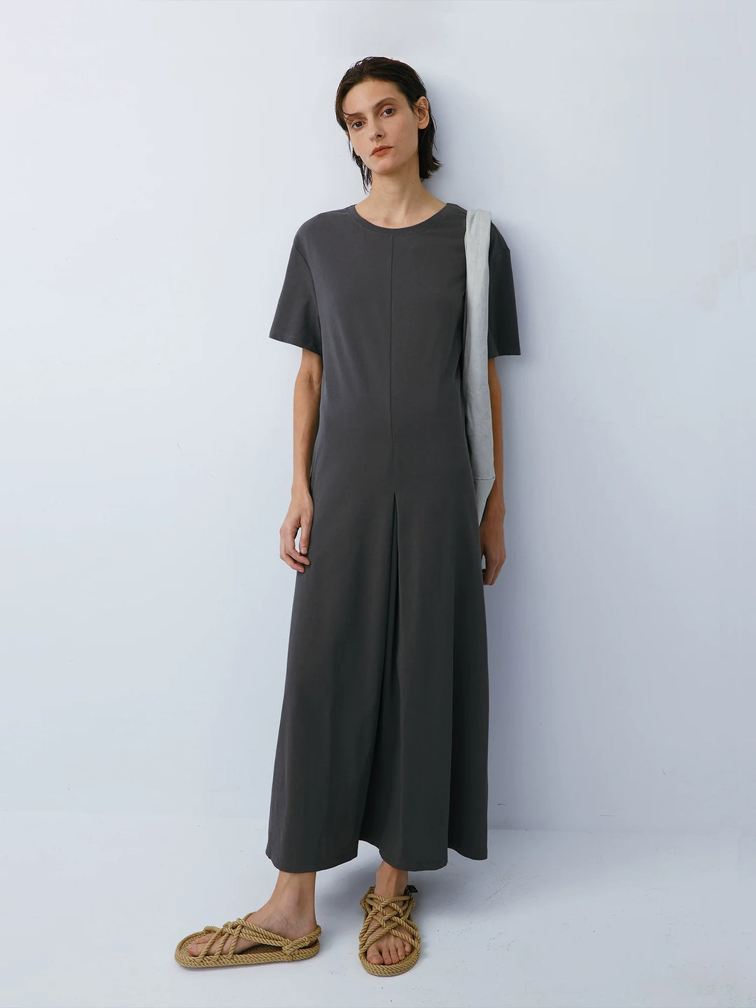 Twist Cotton Midi Dress