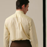Men's Italian Pure Cotton Long Sleeve Shirt - Classic Handmade Soft Point Collar Business Casual Spring Shirt
