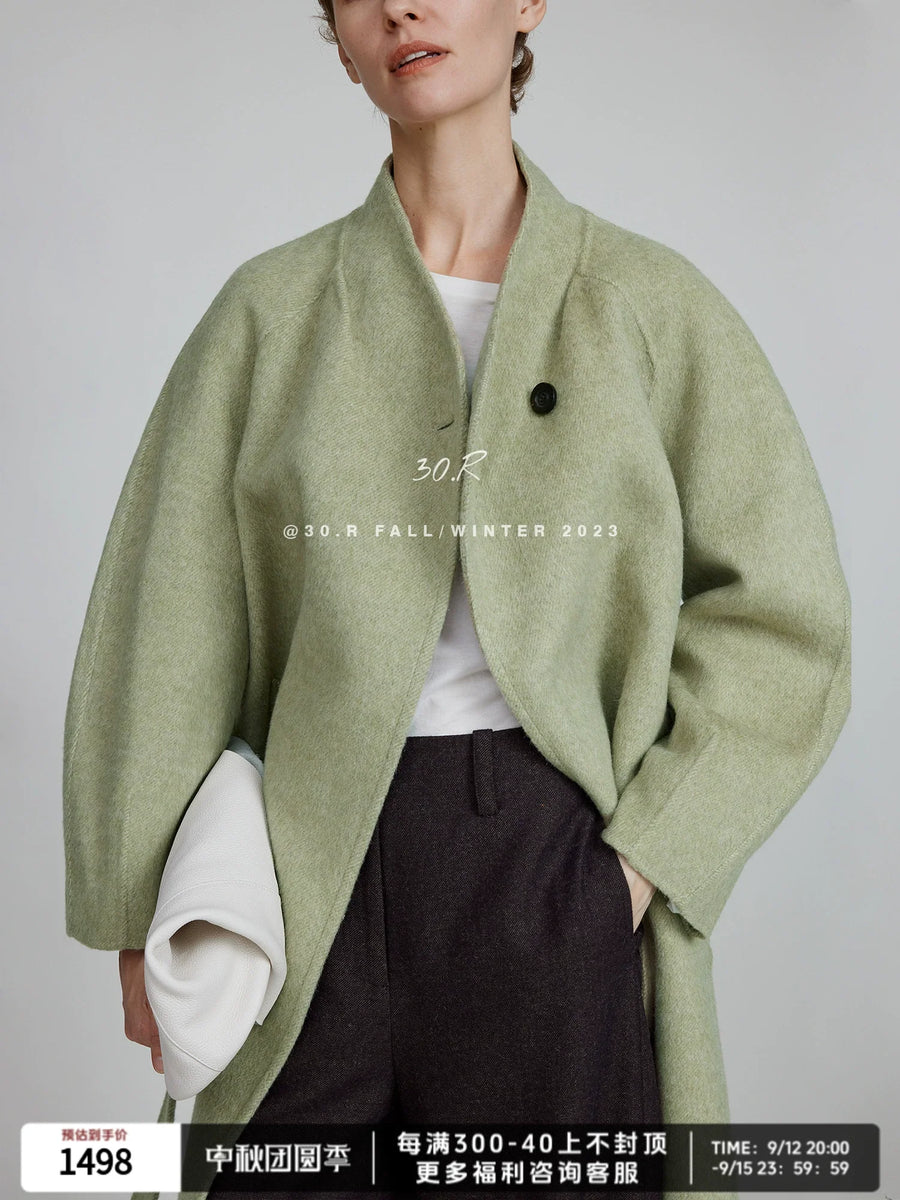 Silk Wool Long Coat