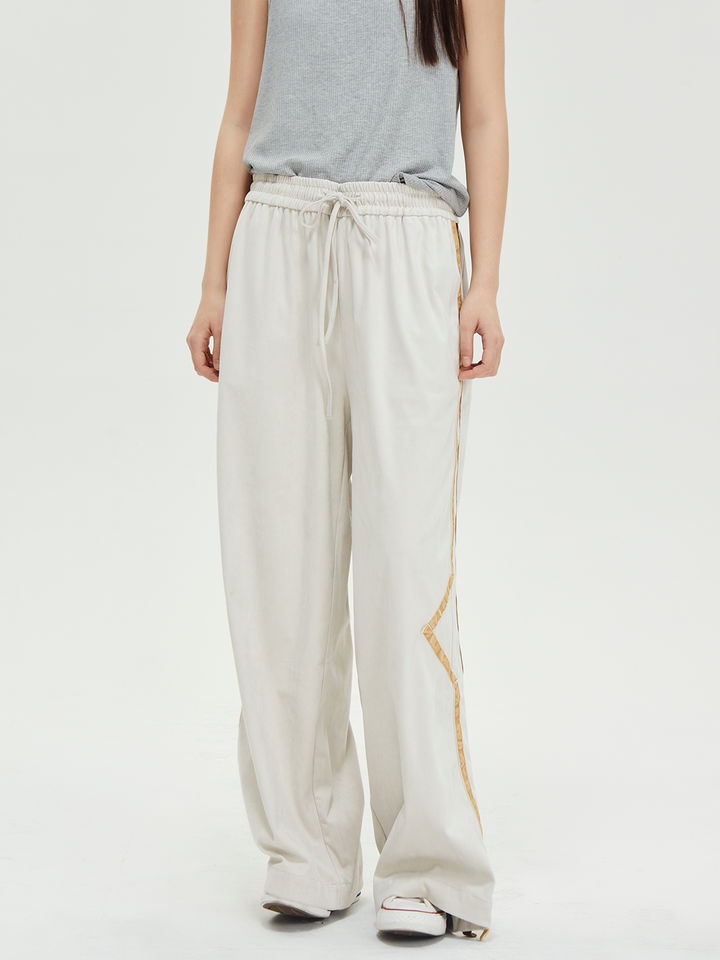 Suede Wide-Leg Pants