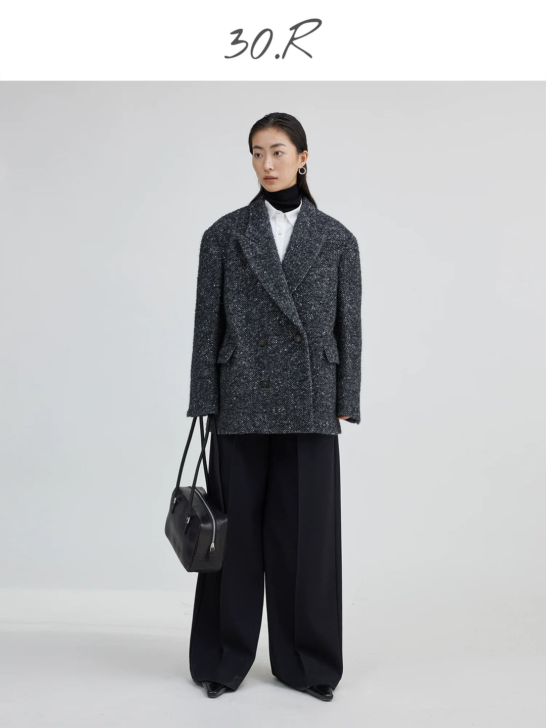 Herringbone Wool Coat