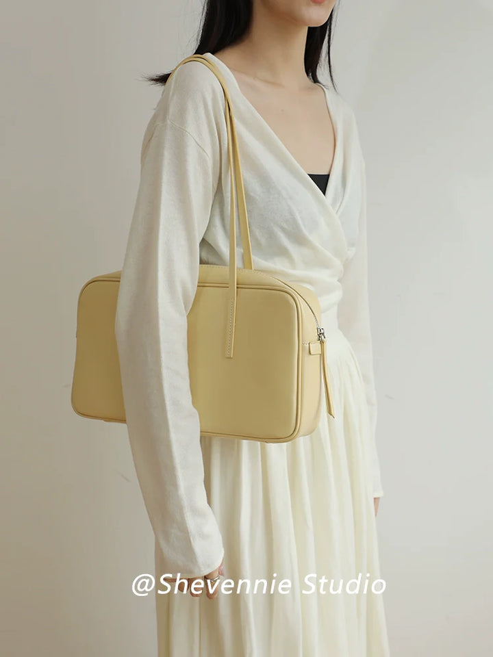 Shevennie Leather Boston Bag