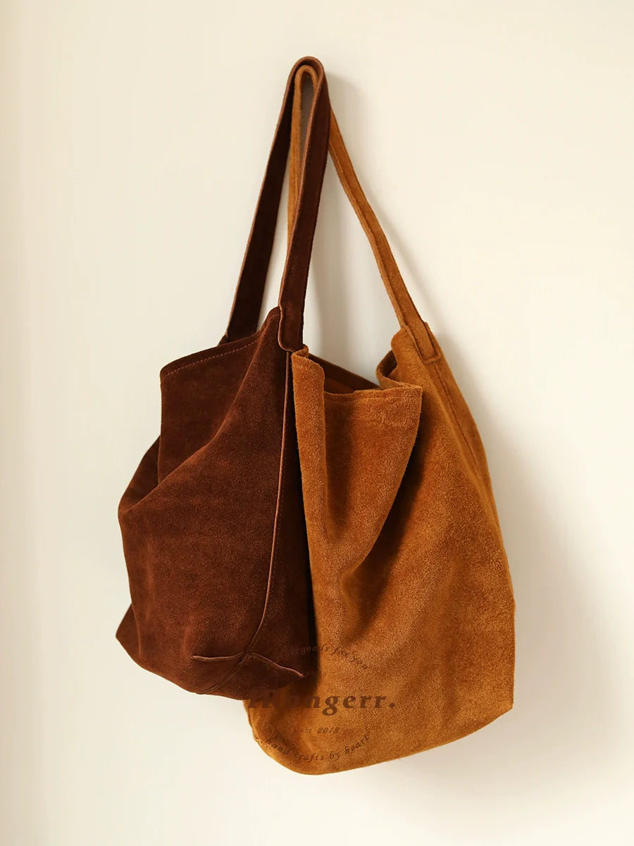 Suede Bucket Shoulder Bag