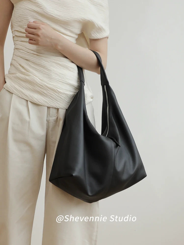 Soft Leather Shoulder Tote