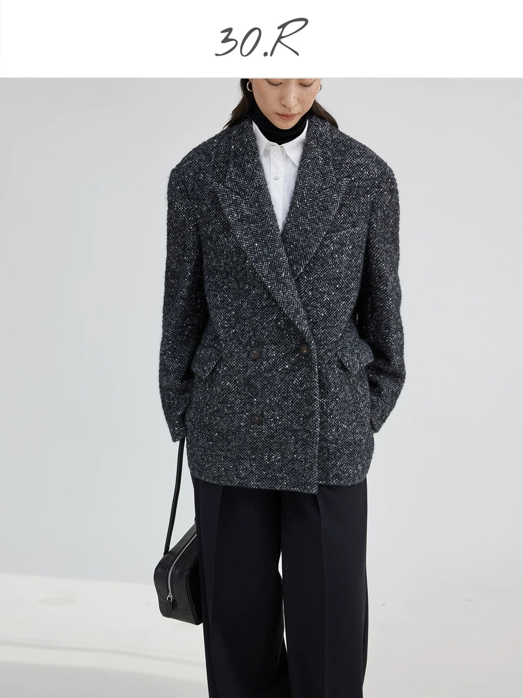 Herringbone Wool Coat