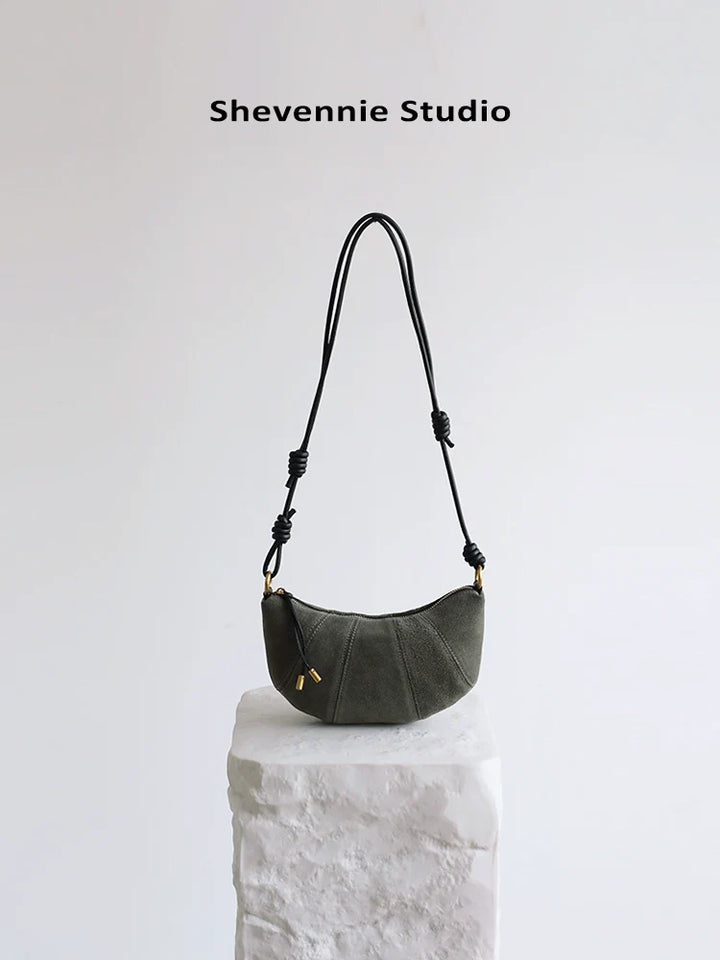 Suede Dumpling Shoulder Bag