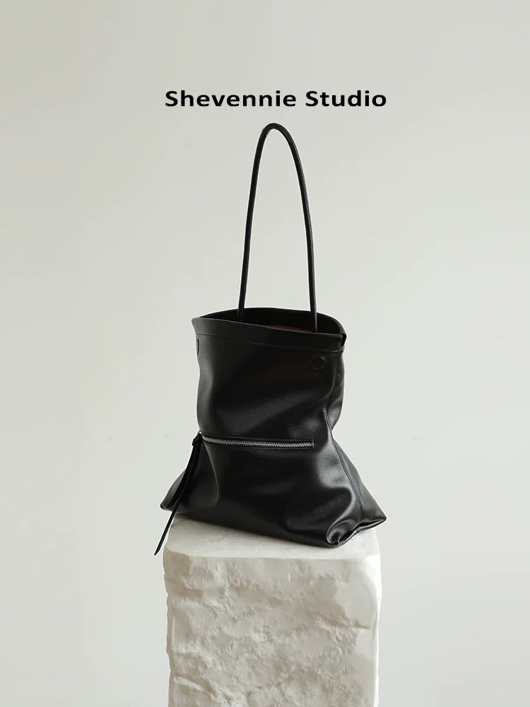 Leather Bucket Tote