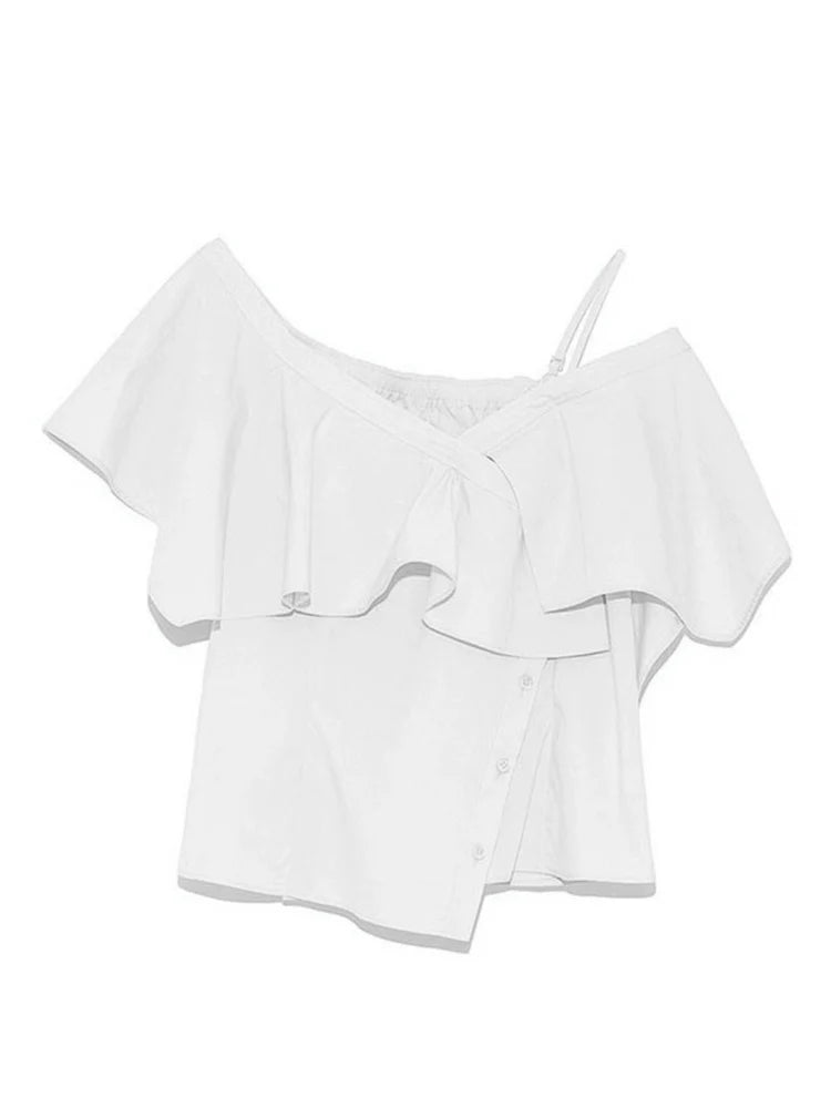 Ruffled Poplin Top