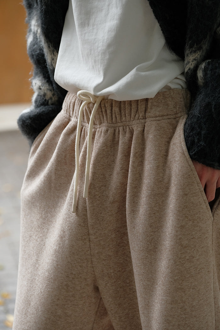 Soft Velvet Drawstring Trousers