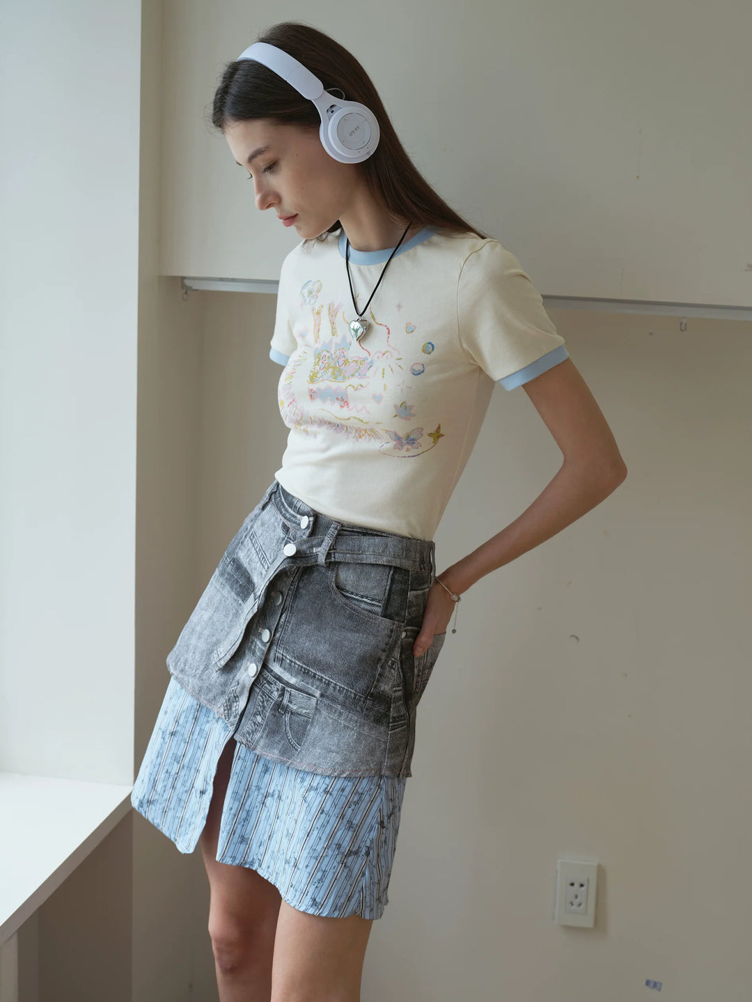 Denim Patchwork Skirt