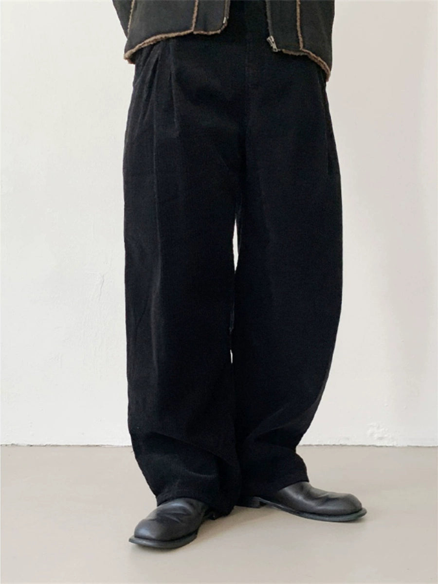 Pleated Corduroy Trousers