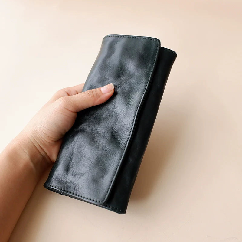 Genuine Leather Tri-Fold Wallet