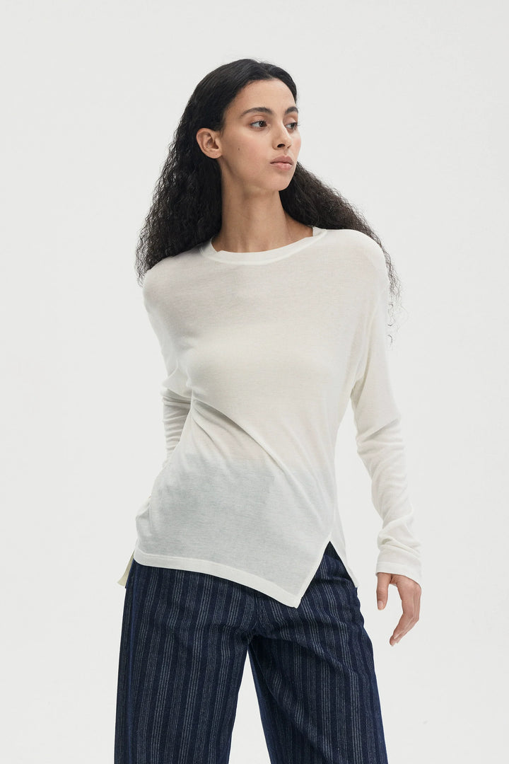 Silk Blend Crew Sweater